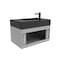 Castello Usa Amazon 30-inch Gray Left Vanity Set with Black Top and Black Handles CB-MC-30G-BL-2056L-BL - alternate 8